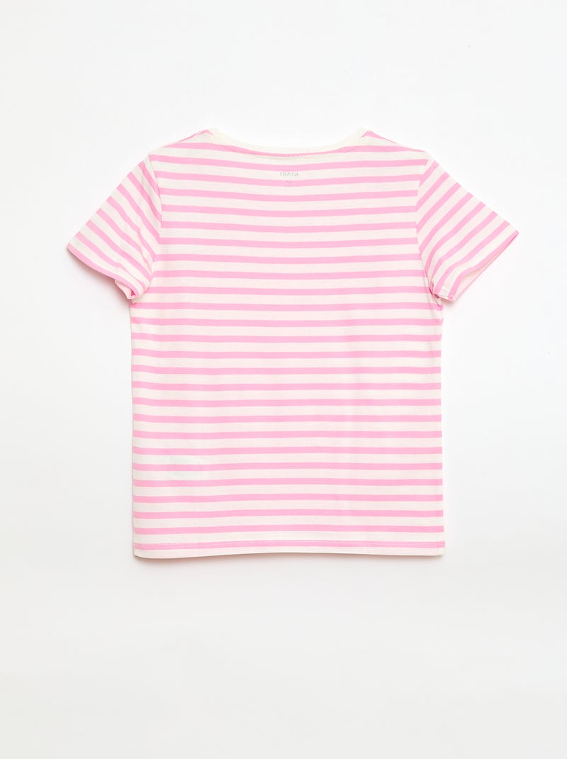 T-shirt a maniche corte a righe Rosa - Kiabi