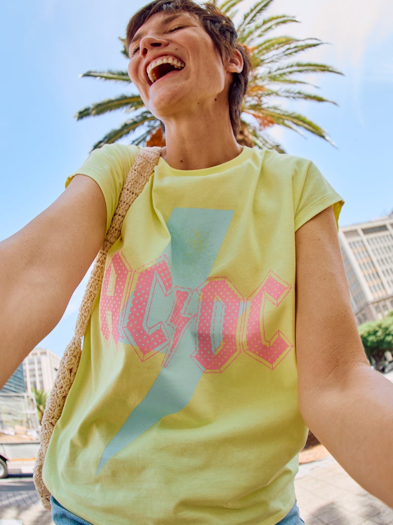 T-shirt a maniche corte 'AC/DC' giallo - Kiabi
