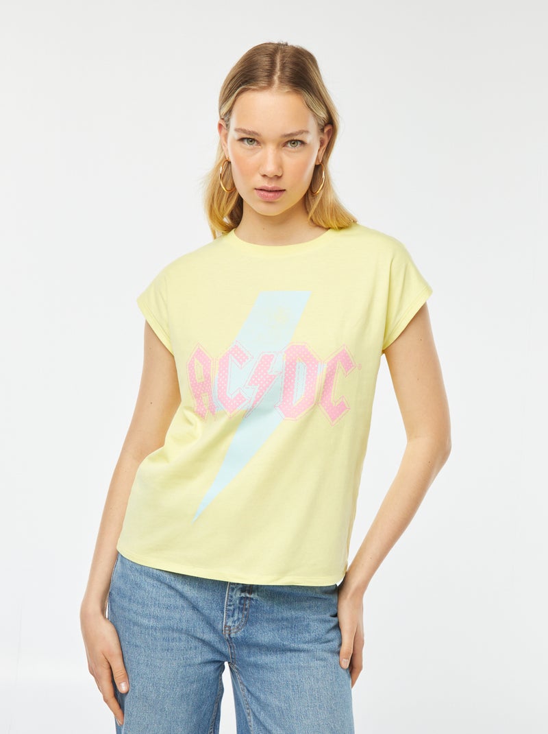 T-shirt a maniche corte 'AC/DC' giallo - Kiabi
