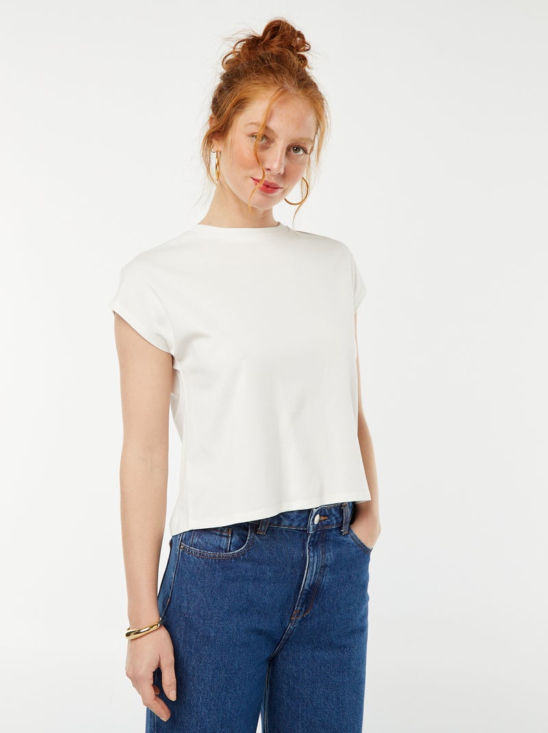 T-shirt a maniche corte aperta sulla schiena BIANCO - Kiabi
