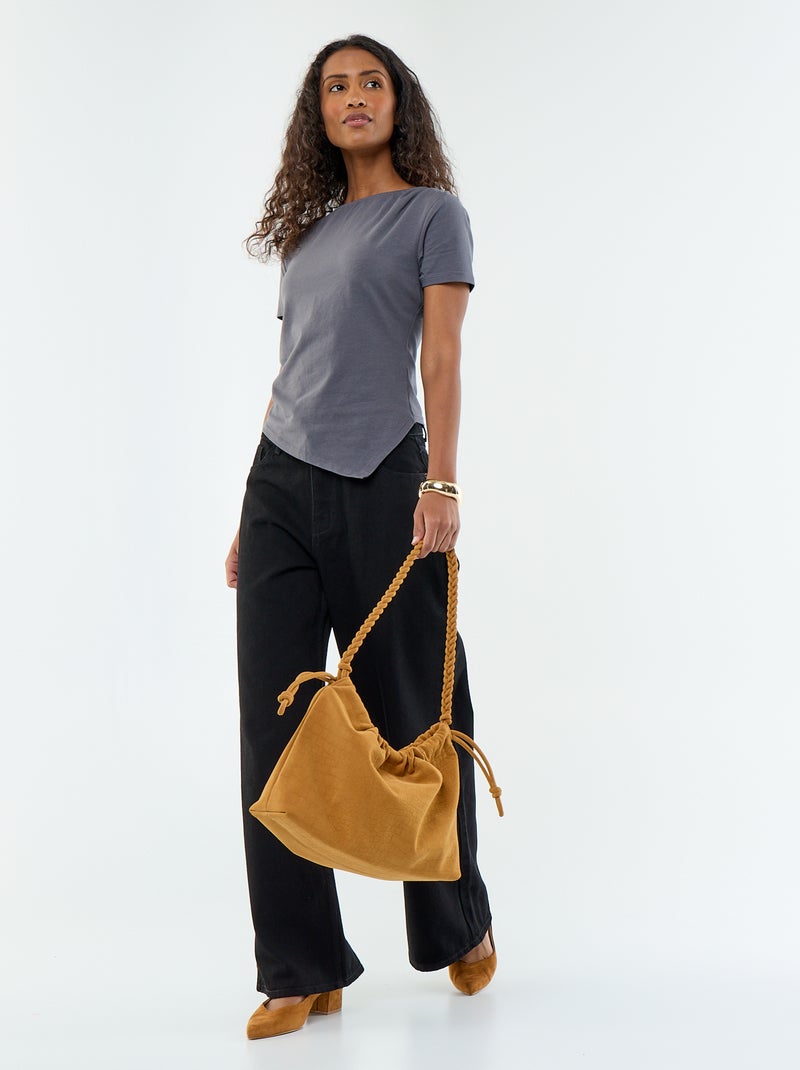 T-shirt a maniche corte asimmetrica Grigio - Kiabi