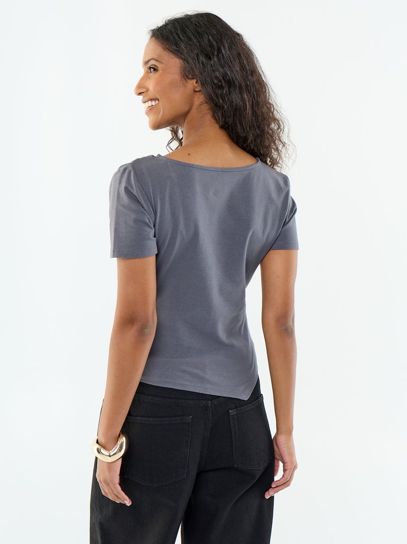 T-shirt a maniche corte asimmetrica Grigio - Kiabi