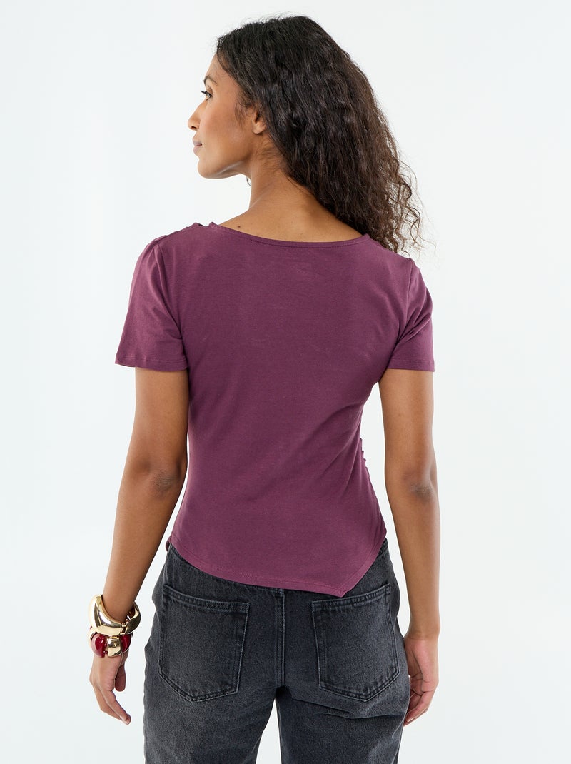 T-shirt a maniche corte asimmetrica Viola - Kiabi