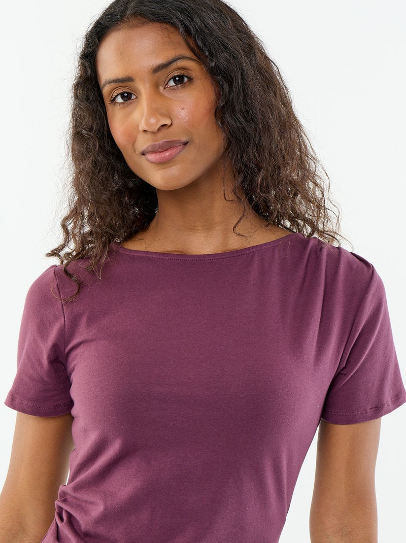 T-shirt a maniche corte asimmetrica Viola - Kiabi