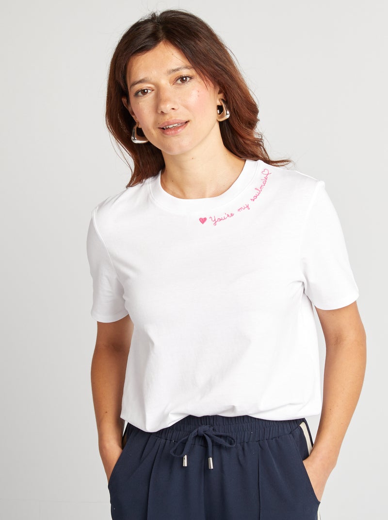 T-shirt a maniche corte BIANCO - Kiabi