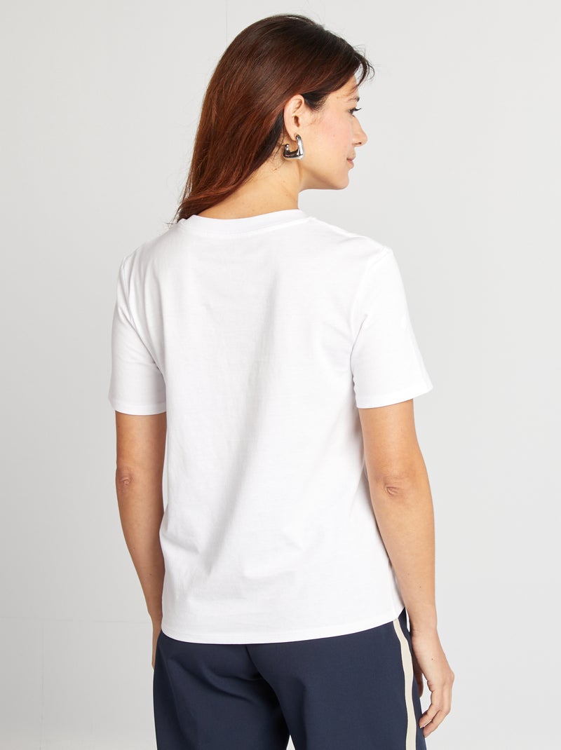 Maglietta Manica Corta Donna Scollo a V Cotone Colore Solido T Shirt Donna Estive Casual Base Classica Tee Shirt Top Manica Volant per la Primavera e L 'Estate Leggera Confortevole e Traspirante