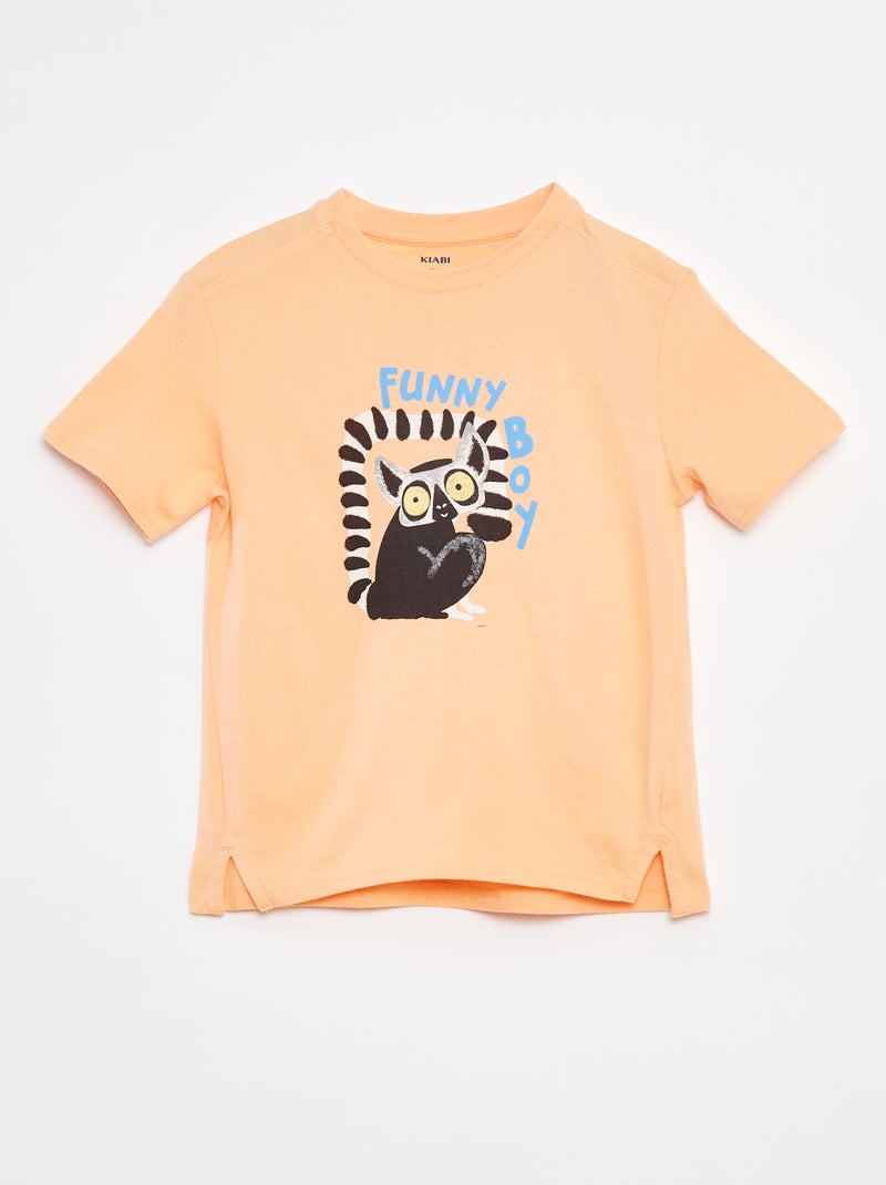 T-shirt a maniche corte con animazione ARANCIONE - Kiabi
