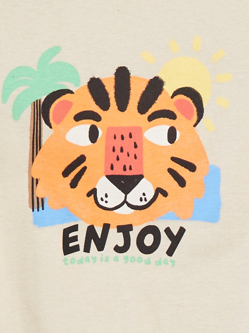T-shirt a maniche corte con animazione BEIGE - Kiabi