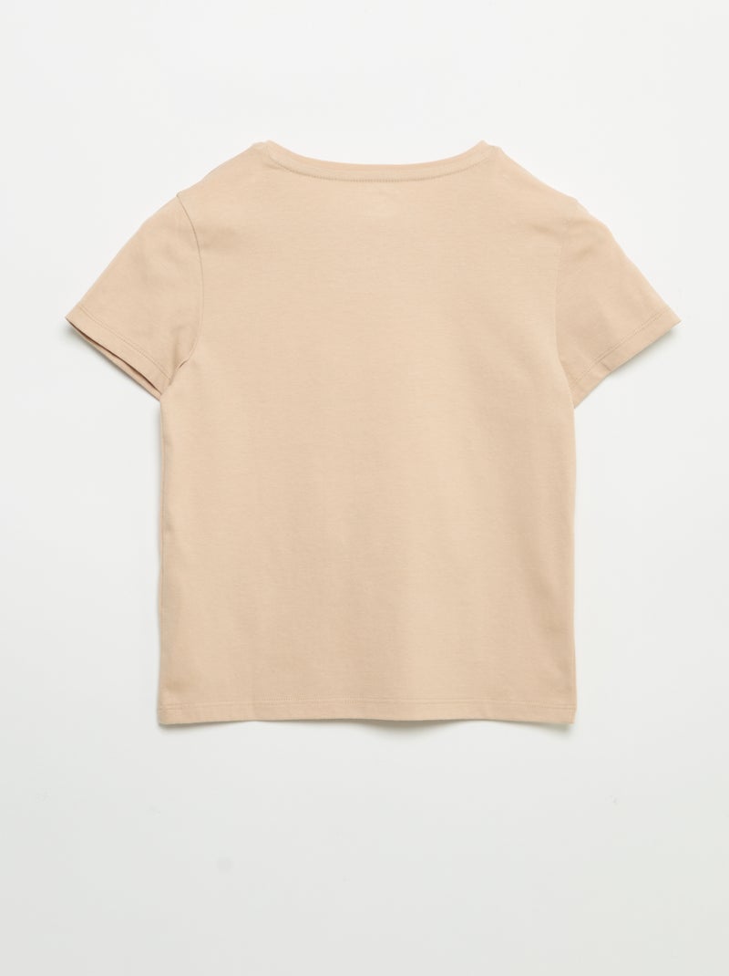 T-shirt a maniche corte con animazione Beige - Kiabi