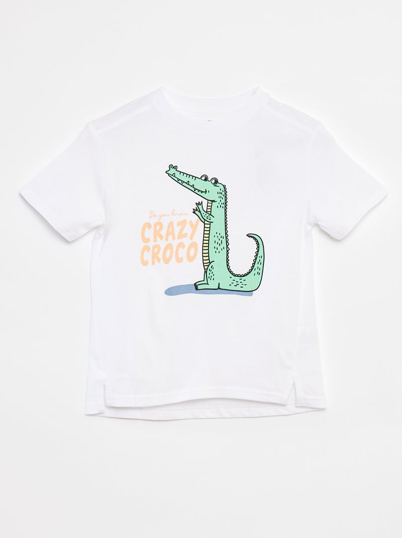 T-shirt a maniche corte con animazione BIANCO - Kiabi