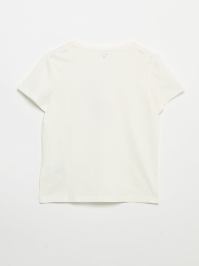 T-shirt a maniche corte con animazione Bianco - Kiabi