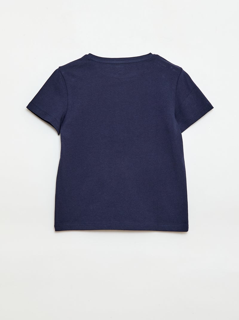 T-shirt a maniche corte con animazione Blu - Kiabi