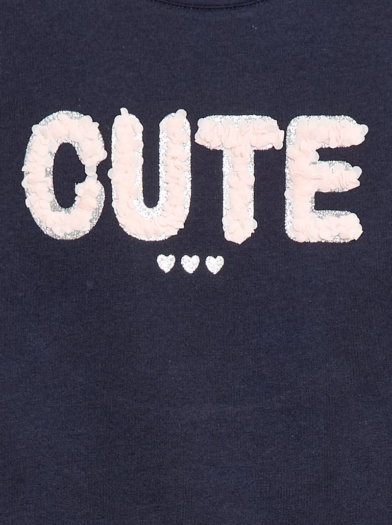 T-shirt a maniche corte con animazione Blu - Kiabi