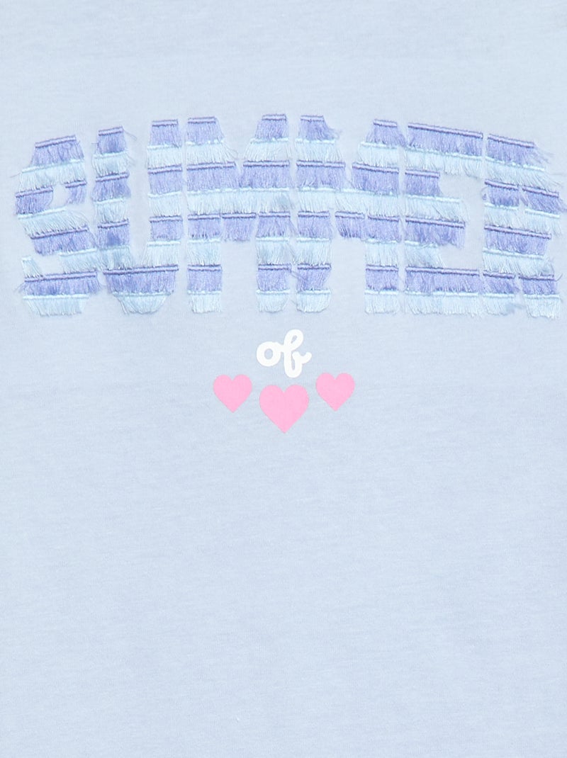T-shirt a maniche corte con animazione Blu - Kiabi