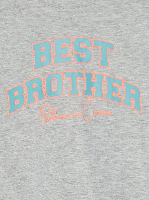 T-shirt a maniche corte con animazione Brother - Kiabi