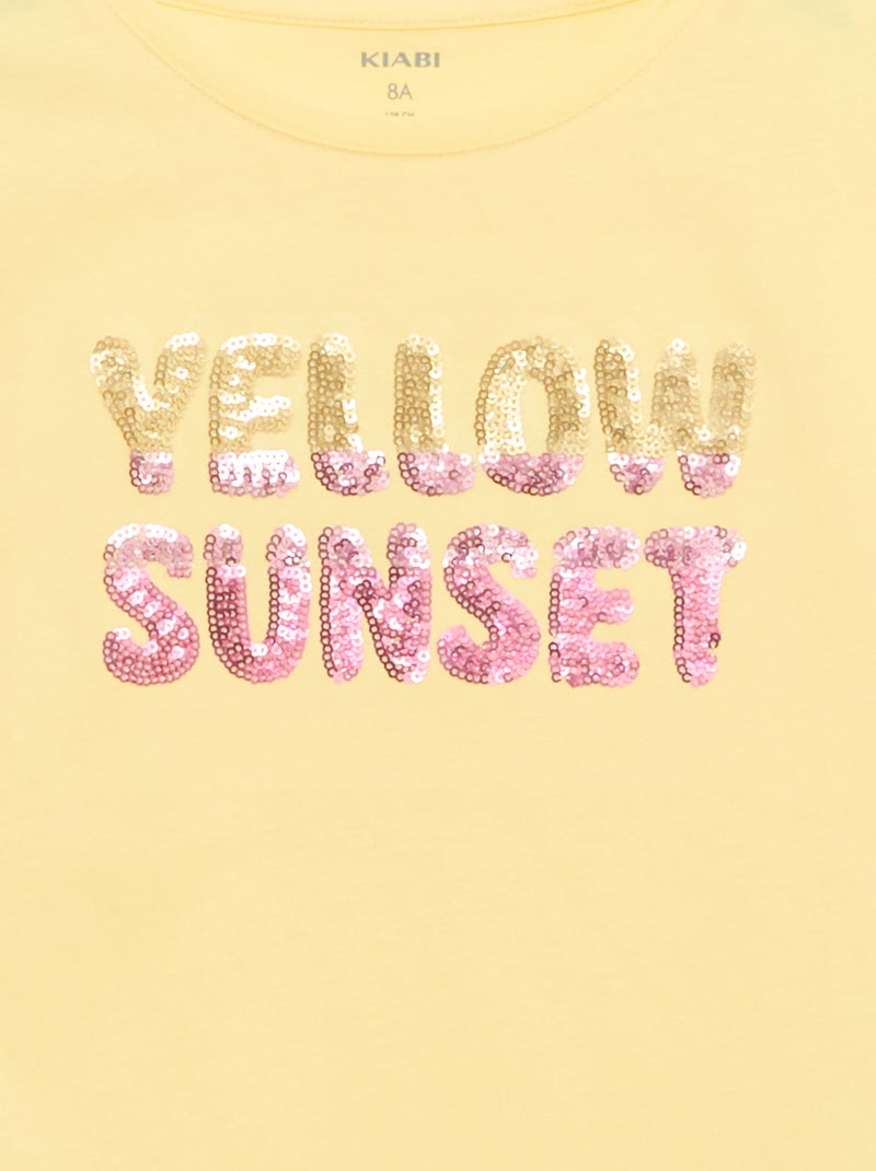 T-shirt a maniche corte con animazione Giallo - Kiabi