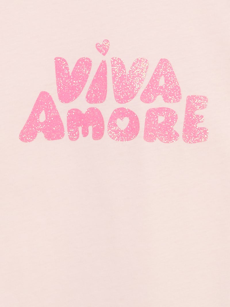 T-shirt a maniche corte con animazione Rosa - Kiabi