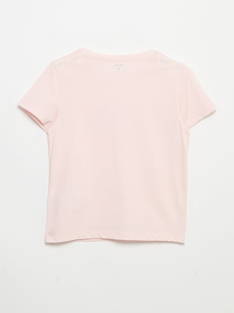 T-shirt a maniche corte con animazione Rosa - Kiabi