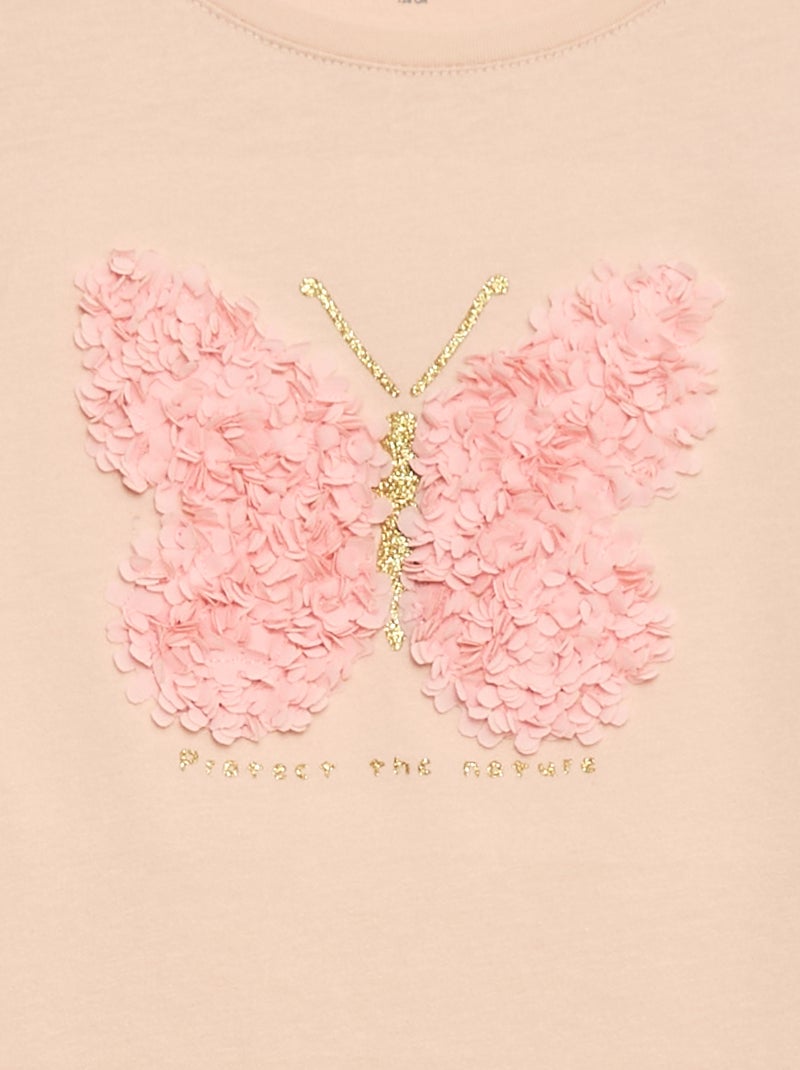 T-shirt a maniche corte con animazione Rosa - Kiabi
