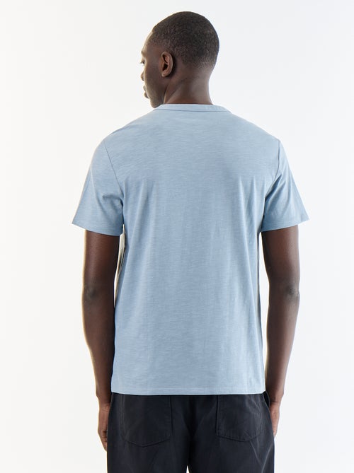 T-shirt a maniche corte con collo alla tunisina - Kiabi