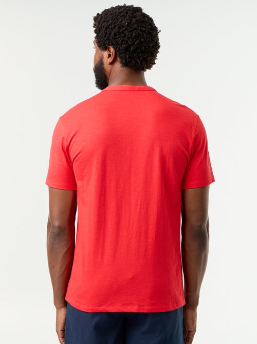 T-shirt a maniche corte con collo alla tunisina - Kiabi