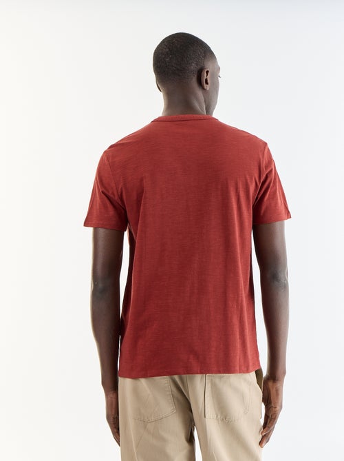 T-shirt a maniche corte con collo alla tunisina - Kiabi
