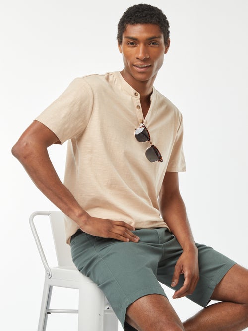 T-shirt a maniche corte con collo serafino - Kiabi