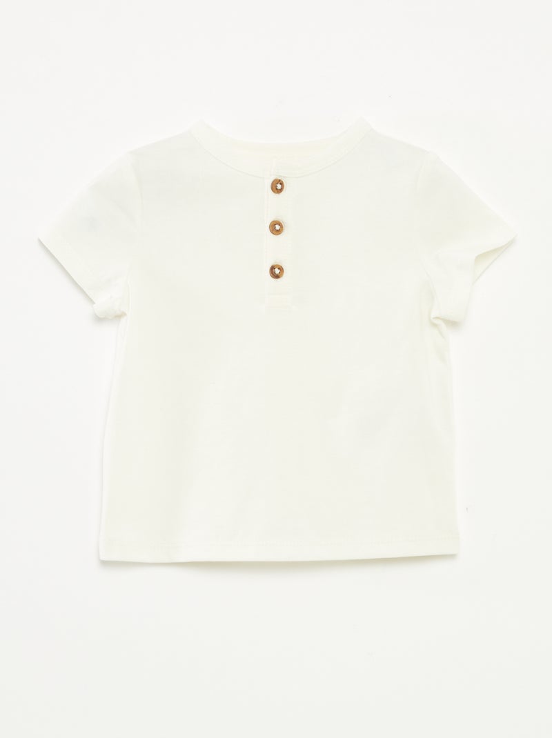 T-shirt a maniche corte con collo serafino BIANCO - Kiabi