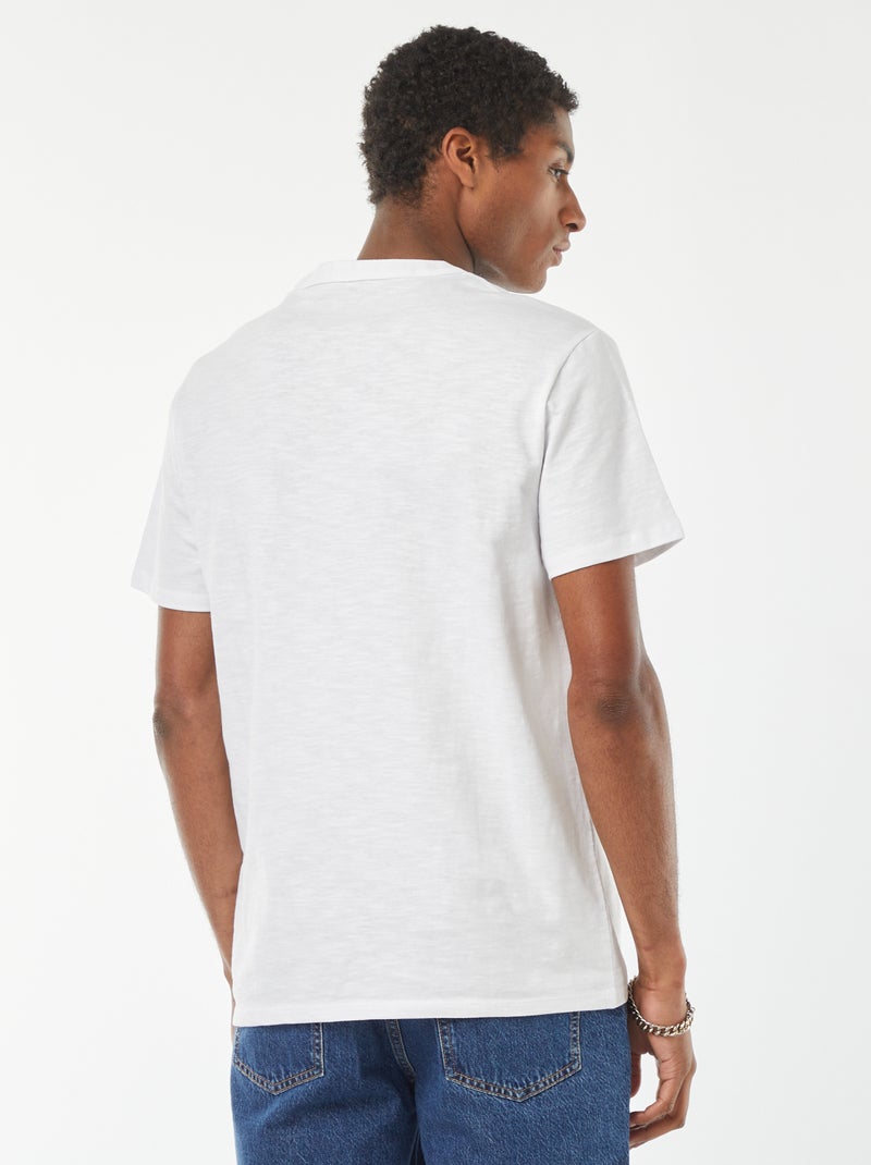 T-shirt a maniche corte con collo serafino bianco - Kiabi