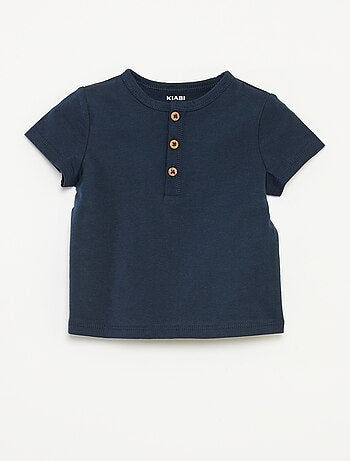 T-shirt a maniche corte con collo serafino