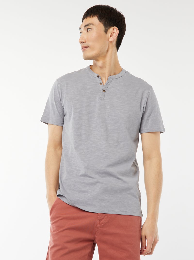 T-shirt a maniche corte con collo serafino Blu - Kiabi