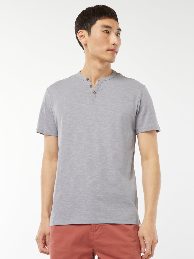 T-shirt a maniche corte con collo serafino Blu - Kiabi