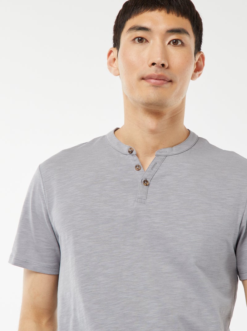 T-shirt a maniche corte con collo serafino Blu - Kiabi