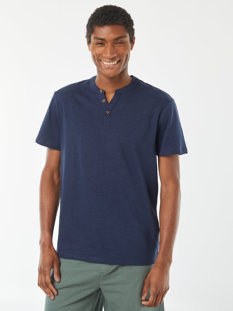 T-shirt Con Collo Serafino - Nero - Taglie Forti - Uomo - 13.00 - Foto 9