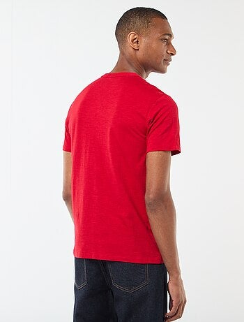 T-shirt a maniche corte con collo serafino