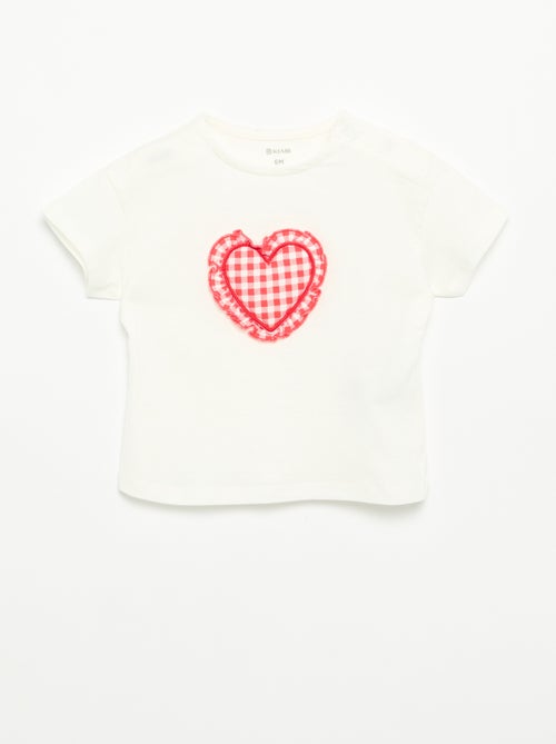 T-shirt a maniche corte con cuore cucito - Kiabi T-shirt a maniche corte con cuore cucito - Kiabi