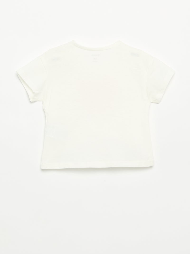 T-shirt a maniche corte con cuore cucito Bianco - Kiabi