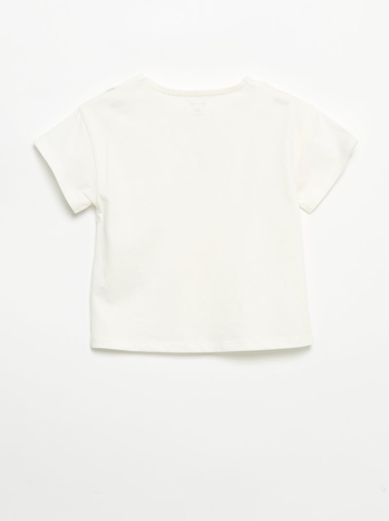 T-shirt a maniche corte con cuore cucito Bianco - Kiabi