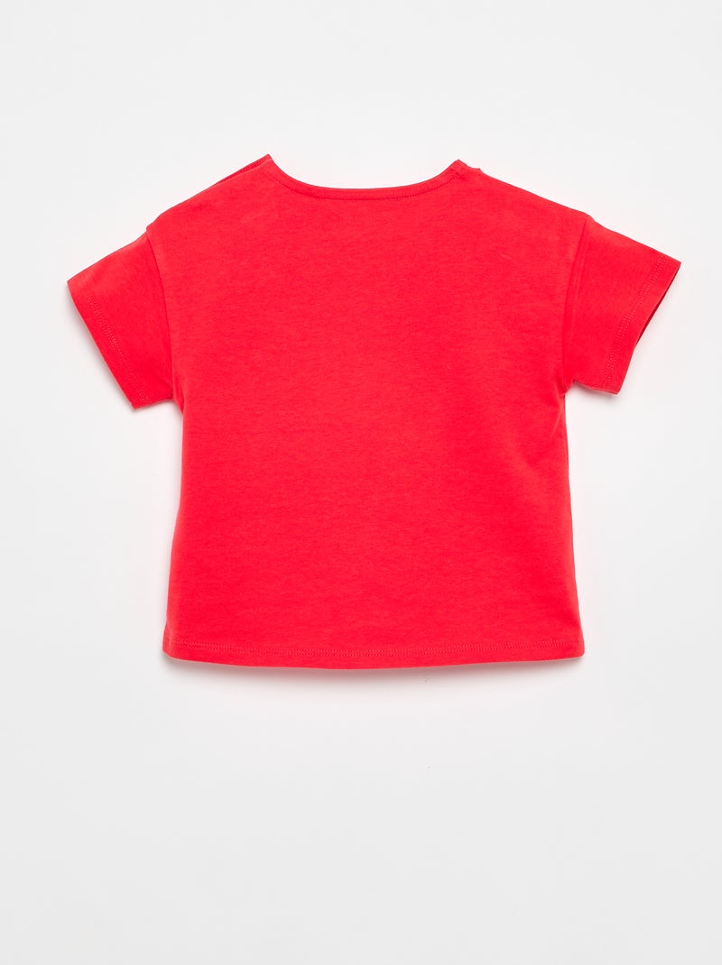 T-shirt a maniche corte con cuore cucito Rosso - Kiabi
