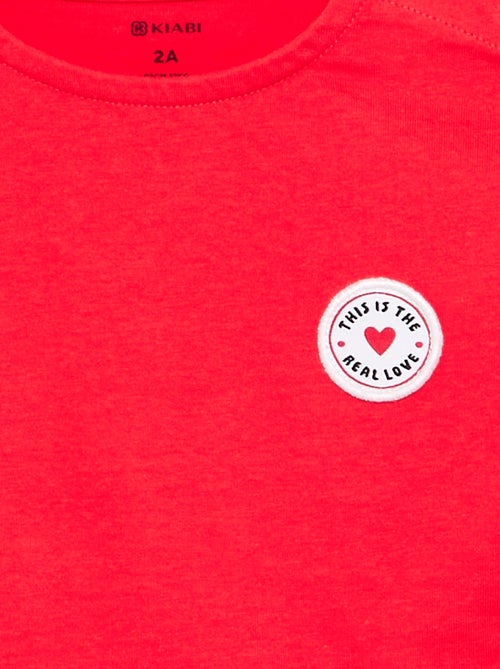 T-shirt a maniche corte con cuore cucito - Kiabi T-shirt a maniche corte con cuore cucito - Kiabi