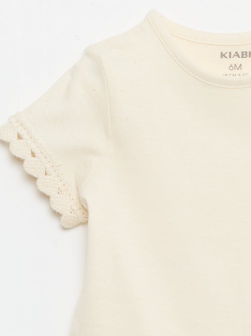 T-shirt a maniche corte con dettagli all'uncinetto - Kiabi