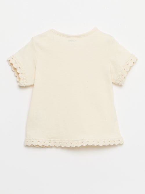T-shirt a maniche corte con dettagli all'uncinetto - Kiabi