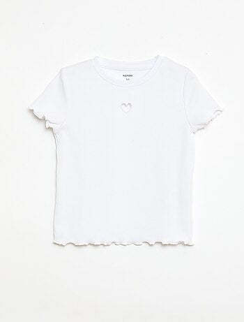 T-shirt a maniche corte con motivo traforato