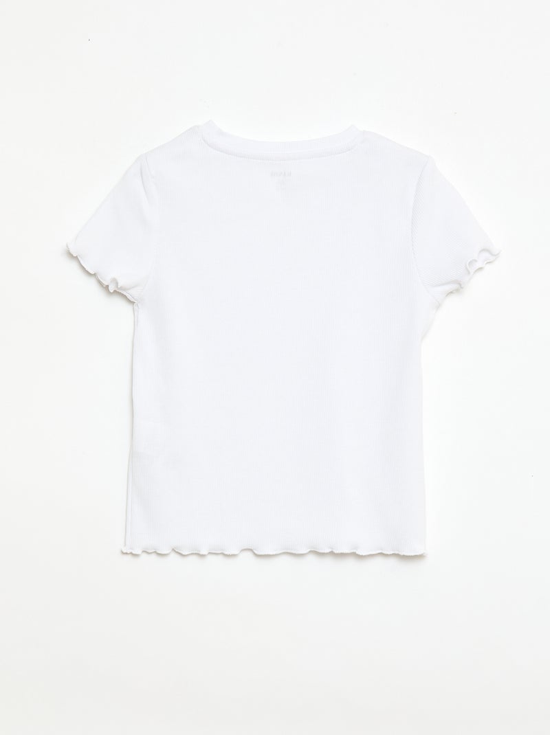 T-shirt a maniche corte con dettaglio traforato Bianco - Kiabi