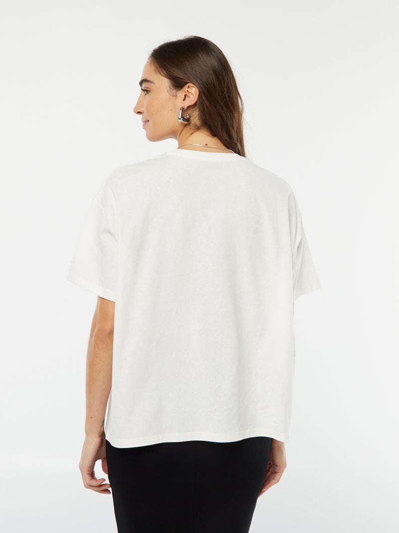 T-shirt a maniche corte con fiocchi decorativi bianco - Kiabi