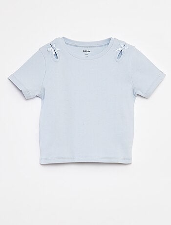 T-shirt a maniche corte con fiocchi decorativi