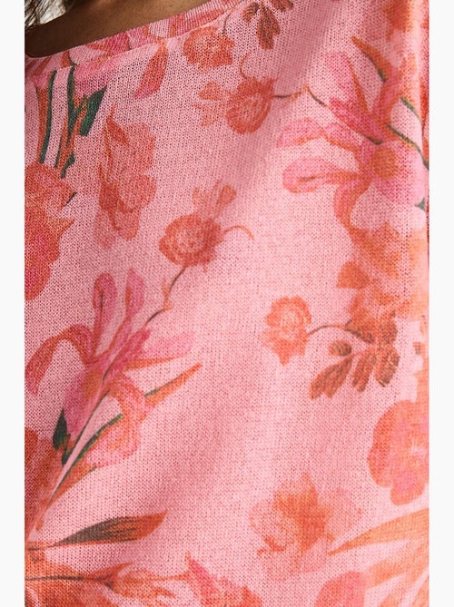 T-shirt a maniche corte con girocollo a fiori lucci - Kiabi T-shirt a maniche corte con girocollo a fiori lucci - Kiabi