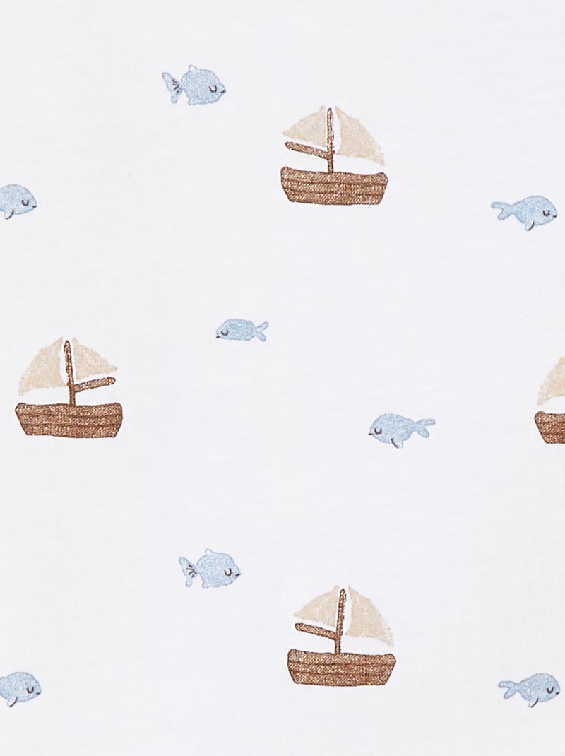T-shirt a maniche corte con motivi e cut out sulla spalla BIANCO - Kiabi