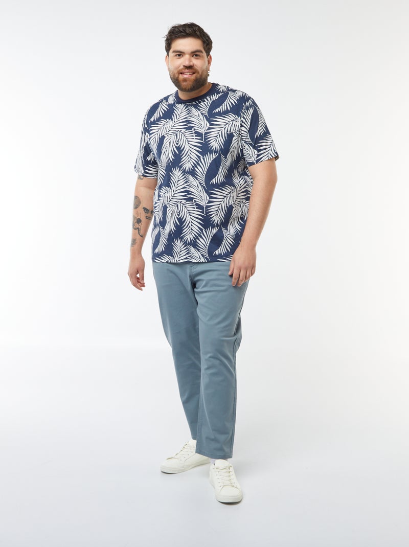 T-shirt a maniche corte con motivo Blu - Kiabi