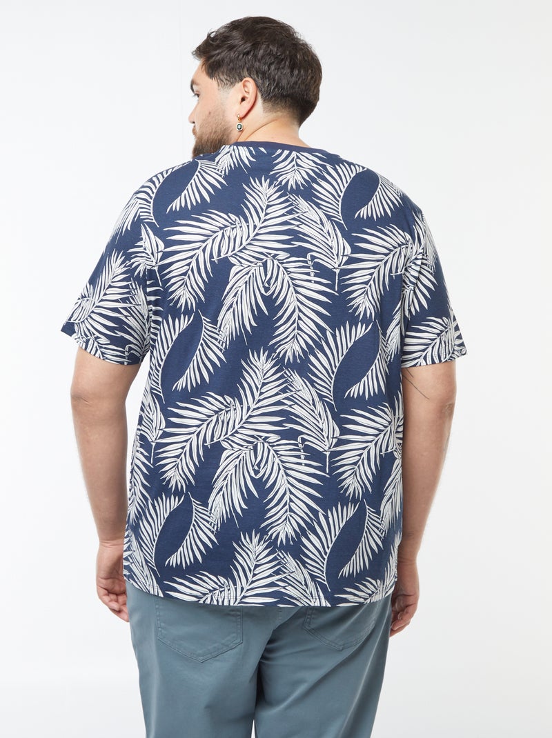 T-shirt a maniche corte con motivo Blu - Kiabi